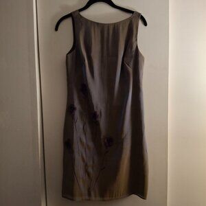 Hayley Rose Elegant Iridescent Gray/Blue Sleeveless Dress
